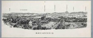 Panoramaansicht bei Mariaschein (heute Bohosudov, Ortsteil von Graupen (heute Krupka)) nordöstlich von Teplitz (heute Teplice) in Böhmen