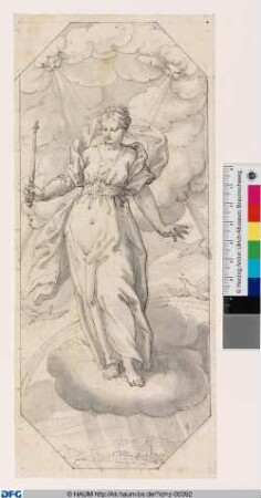 Juno, auf einer Wolke stehend