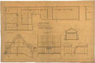 Billing, Hermann; Karlsruhe, Amalienstr. 59; Haus Durand - Kehlbalkenlage (Schnitte)