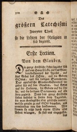 300-325, Erste Lection - Neunte Lection