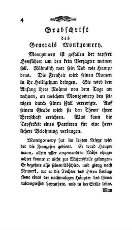 Grabschrift des Generals Montgomery