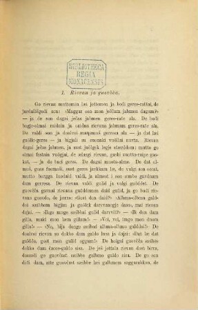 Kleine lappische Chrestomathie : mit Glossar