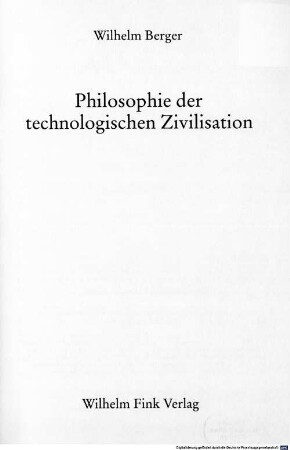 Philosophie der technologischen Zivilisation