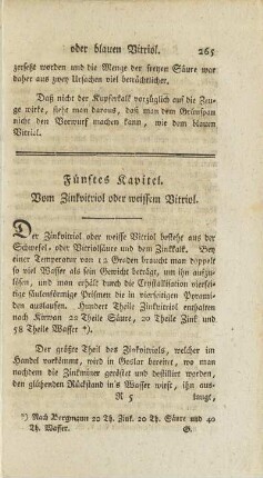 Fünftes Kapitel. Vom Zinkvitriol oder weissen Vitriol