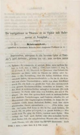 1-9 De navigatione in Tharsis et in Ophir sub Salomone et Iosaphat