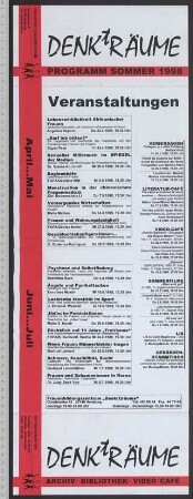 Frauenbildungszentrum DENKtRÄUME : Archiv - Bibliothek; Programm Sommer 1998