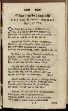Glaubensbekenntniß eines nach Wahrheit ringenden Catholicken.