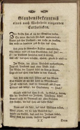 Glaubensbekenntniß eines nach Wahrheit ringenden Catholicken.
