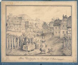 Die obere Dorfgasse in Birkigt bei Potschappel (Freital)