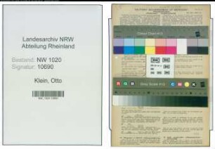 Entnazifizierung Otto Klein , geb. 18.06.1886 (Kaufmann)