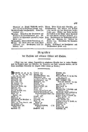 Register der Beyspiele und erklärten Wörter und Sachen