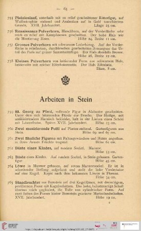 Arbeiten in Stein (Nr. 759-779)