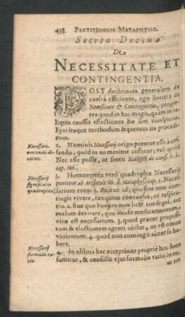 Sectio Decima. De Necessitate Et Contingentia.