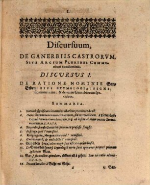 Jacobi Wernheri Kyllingeri... De ganerbiis castrorum sive de arcium pluribus communium condominis : Discursus = Von den Ganerben und Burgmännern gemeiner Schlösser, Vösten oder Burgen