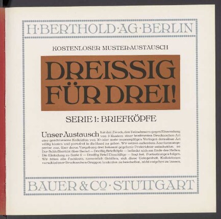 Kostenloser Muster-Austausch Dreissig für drei! : Serie 1: Briefköpfe