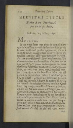 Neuviéme Lettre ... 3. Iuillet, 1656.