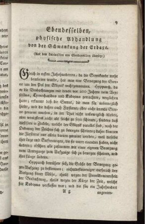 Ebendesselben, physische Abhandlung von der Schwankung der Erdaxe.