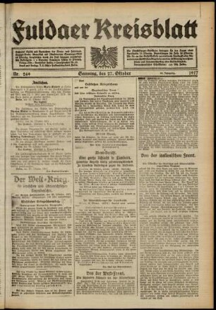 Ausgabe vom Samstag, den 27. Oktober 1917.