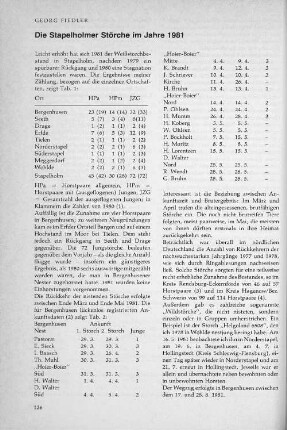 Die Stapelholmer Störche im Jahre 1981