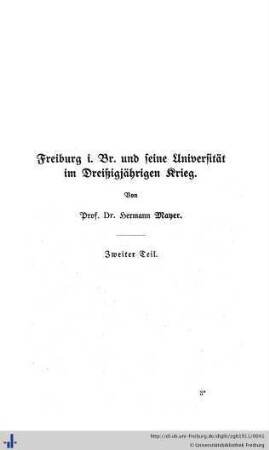 Freiburg im Breisgau und seine Universität im Dreißigjährigen Krieg.