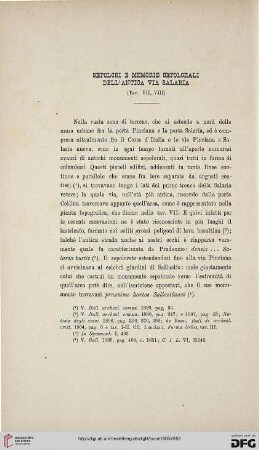 33: Sepolcri e memorie sepolcrali dell'antica via Salaria