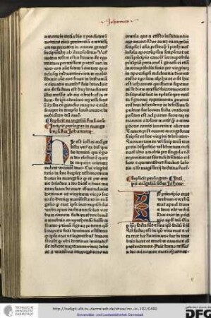 Explicit prologus. Incipit evangelium secundum Johannem.