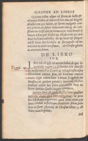 De Libro Iob. - De Libro Iesu Siracidae.