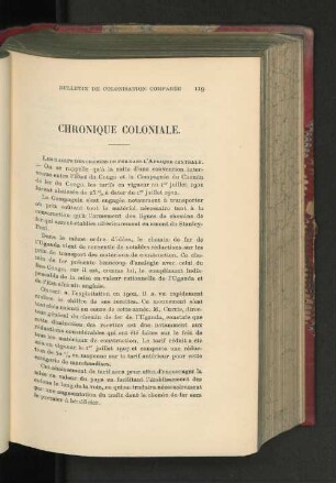 Chronique Coloniale.