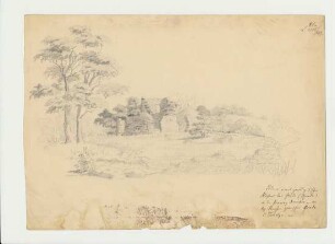 Zeichnung einer Ruine von Theodor Heuglin