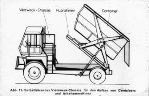 Selbstfahrendes Vielzweck-Chassis für den Aufbau von Containern und Arbeitsmaschinen