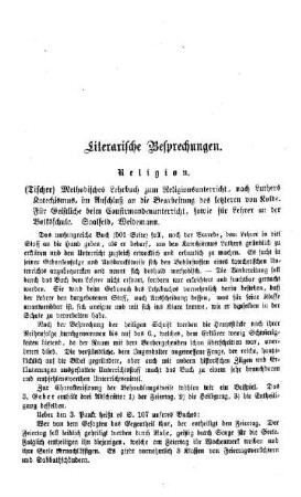 Literarische Besprechungen