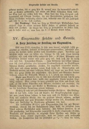XV. Eingemachte Früchte und Gemüse