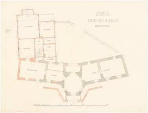 Schloss von Dr. Strousberg, Zbirow Umbau: Gärtnerwohnung: Grundriss EG