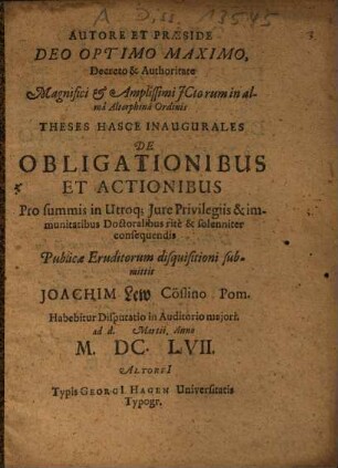 De obligationibus et actionibus