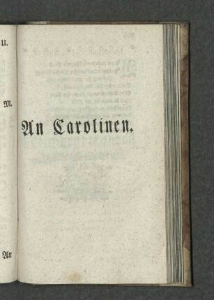 An Carolinen.
