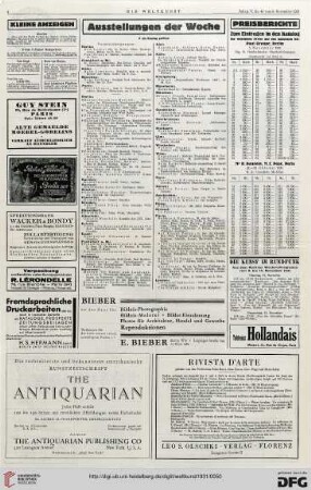 Nr. 45 (8. Nov. 1931), S. 4: Preisberichte