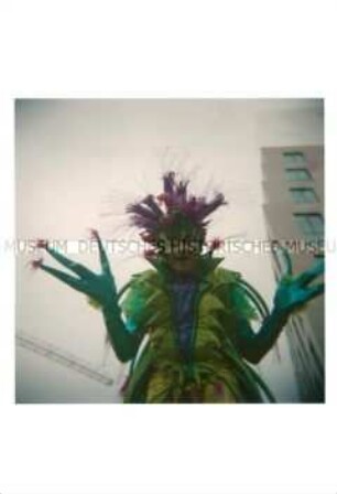 Grün verkleidete Phantasiefigur auf dem Bremer Karneval (Prämiertes Foto Sonderthema: Wunderland) (Altersgruppe S)