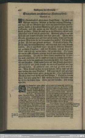 Evangelium am Sonntage Septuagesimae, Matthaei 20.
