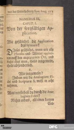 Caput I. Von der sorgfältigen Application.