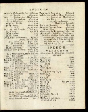 Index II. Verborum Hebraeorum & Graecorum ...