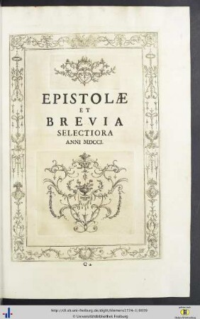 Epistolae Et Brevia Selectiora Anni MDCCI.