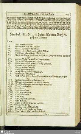 Innhalt aller derer in diesem Dritten Buch begriffenen Capiteln