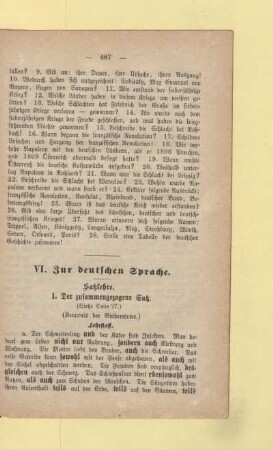 VI. Zur deutschen Sprache