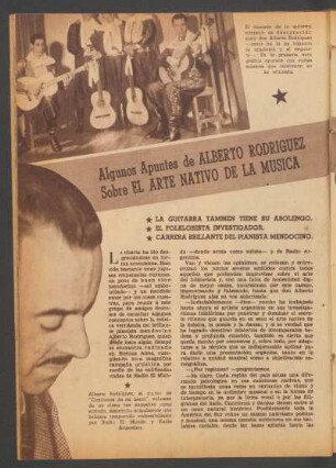 Algunos apuntes de Alberto Rodríguez sobre el arte nativo de la música
