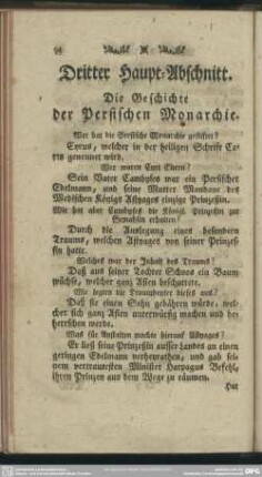 Dritter Haupt-Abschnitt. Die Geschichte der Persischen Monarchie