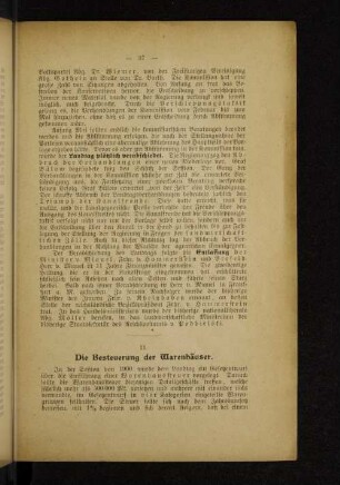 11. Die Besteuerung der Warenhäuser.