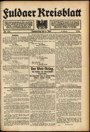 Ausgabe vom Donnerstag, den 08. Juni 1916.