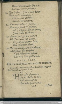 Psalmus LXX. Deus in adjutorium meum intende