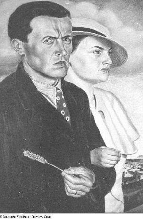 Der Maler Curt Querner mit Frau. Gemälde