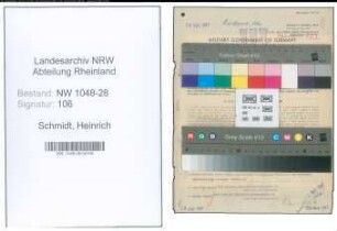 Entnazifizierung Heinrich Schmidt , geb. 18.01.1890 (Postbeamter)